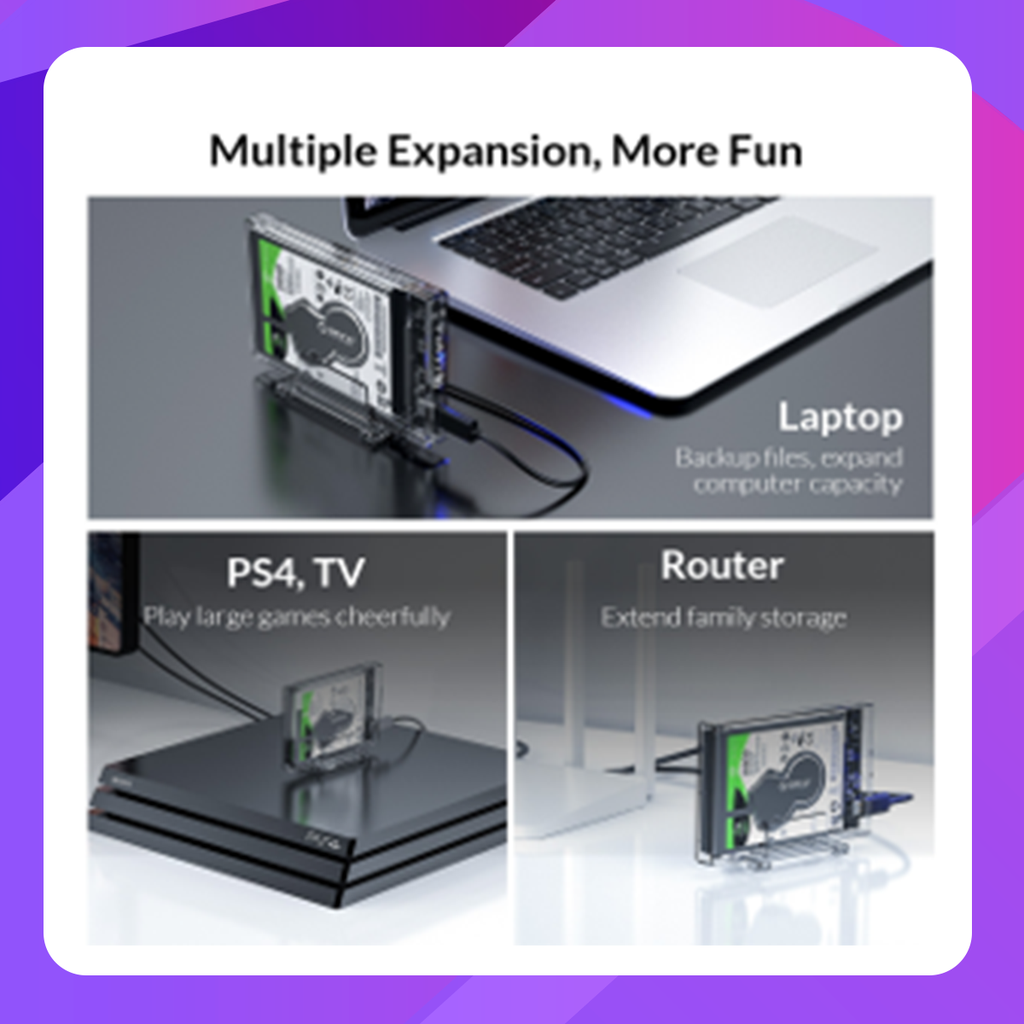 2.5 inch Type-C USB 3.0 HDD Enclosure with Stand