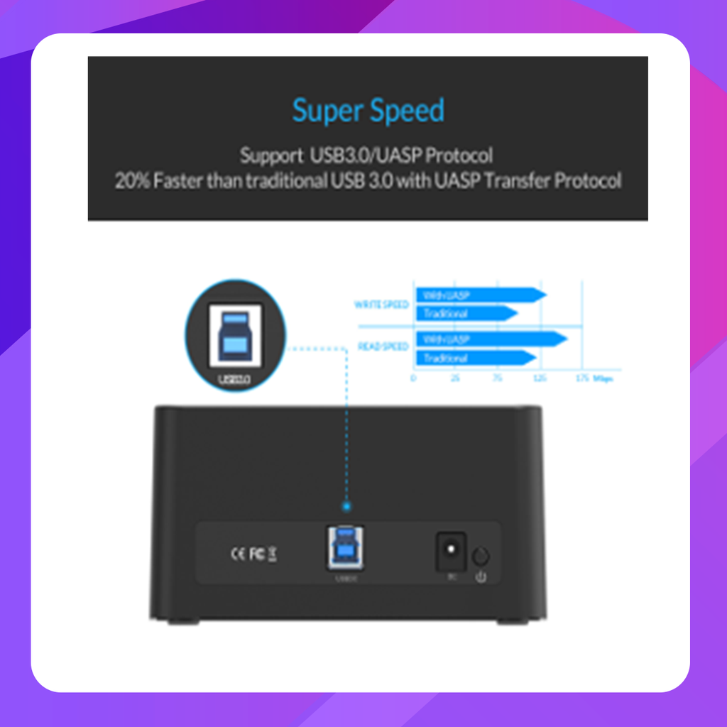 ORICO-1-Bay 2.5”& 3.5” SATA III HDD Docking Station