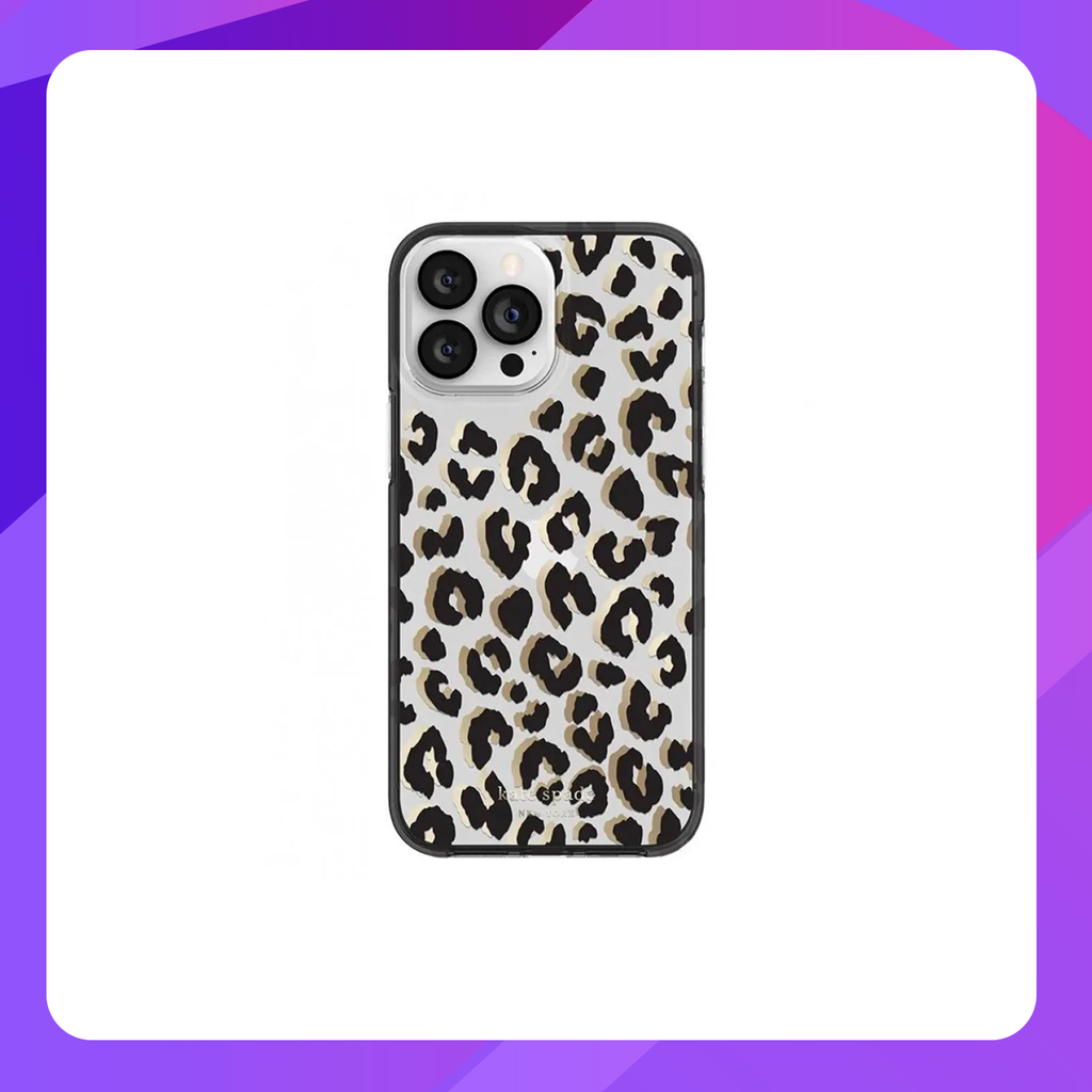 Kate Spade New York Protective Hardshell Case for iPhone 12 Pro Max/ 13 Pro Max (City Leopard Black)