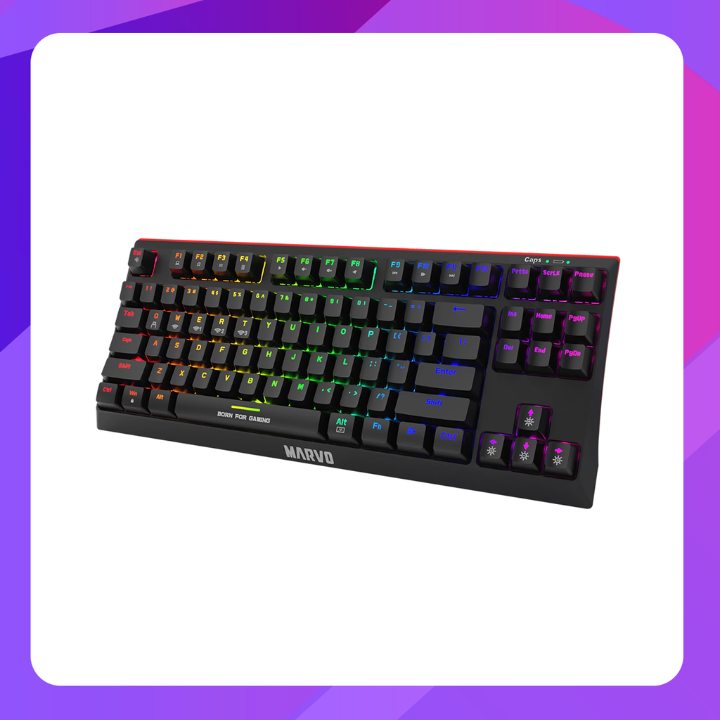 Marvo 2.4GHz Wireless & Blutooth Wireless & Wired Tri-modes TKL Gaming Keyboard