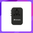 Verbatim 3 Port 65W PD 3.0 & QC 3.0 GaN Universal Travel Adaptor