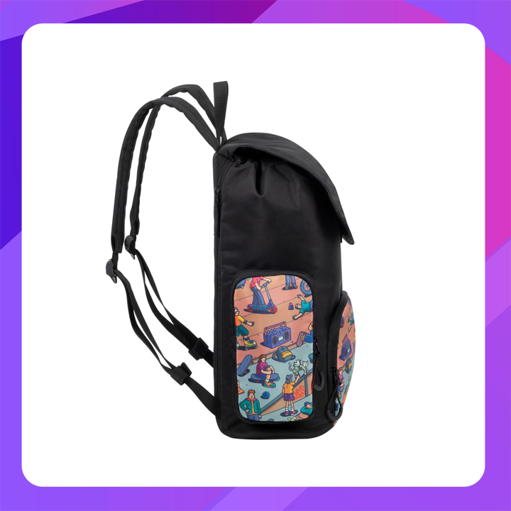 RIVACASE 5425 Agora black Urban Print backpack "Skaters", 15L / 12