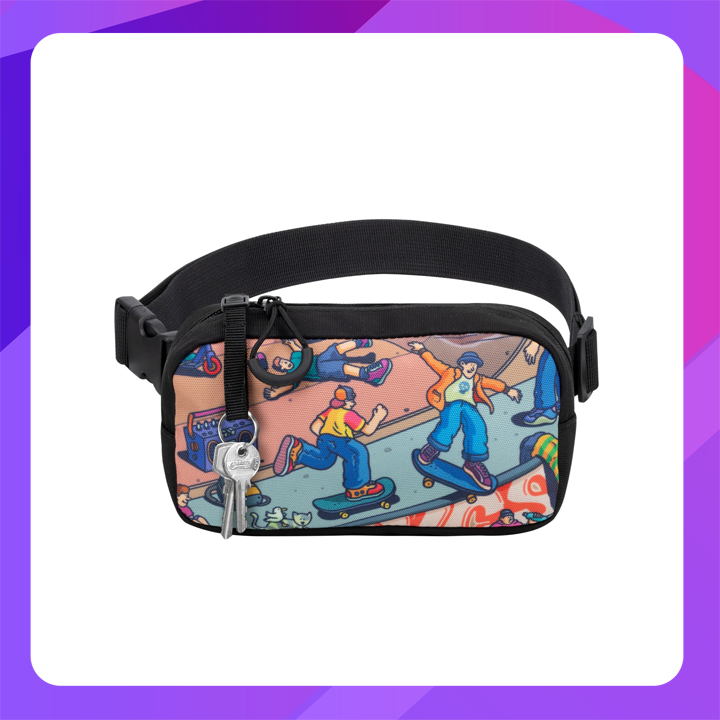 RIVACASE 5410 Agora black Waist Print bag "Skaters" /12