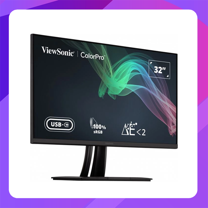ViewSonic ColorPro 32" 4K UHD Pantone Validated 100% sRGB & Factory Pre-Calibrated Monitor with 60W USB-C