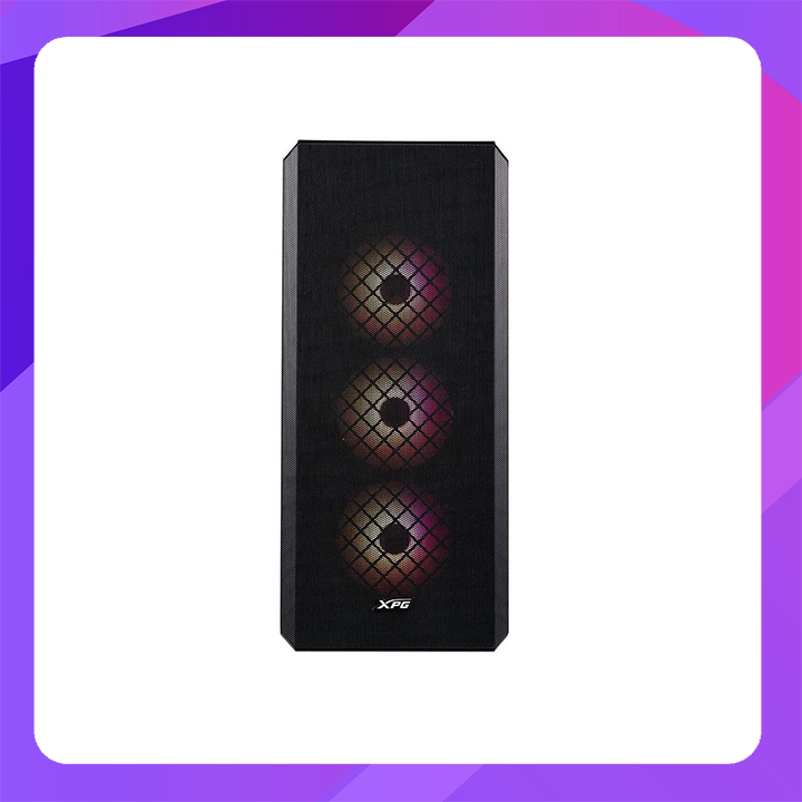 XPG Defender Mid-Tower PC Case - ATX MESH Front Panel Efficient Airflow | 3mm Tempered Glass | 9 PCIe Slots