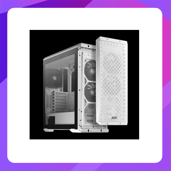 XPG Defender Mid-Tower PC Case - White ATX MESH Front Panel Efficient  Airflow | 3mm Tempered Glass | 9 PCIe Slots