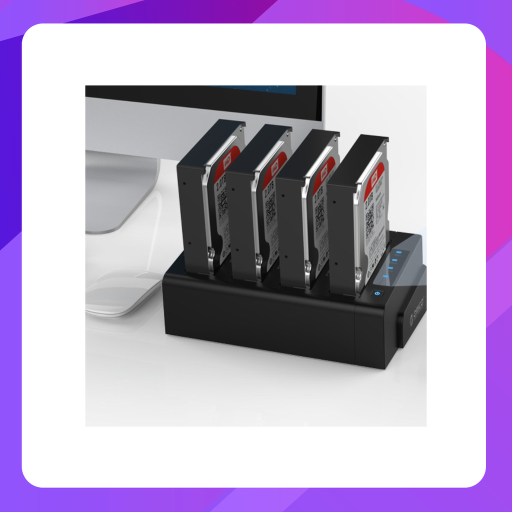 ORICO 2.5 / 3.5 inch 4 Bay USB3.0 1 to 3 Clone Hard Drive Dock (ORICO-6648US3-C-V1-EU-BK-BP)