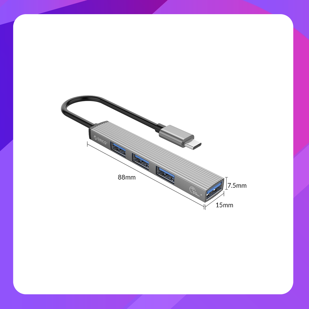ORICO AH-13-GY-BP 4 Ports Type-C HUB