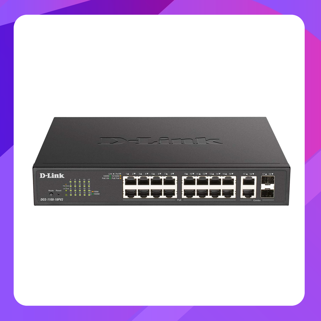 D-Link DGS-1100-18PV2 18-port Gigabit Smart Managed Switch