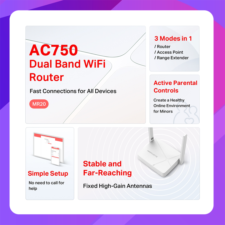 Mercusys AC750 Wireless Dual Band Router