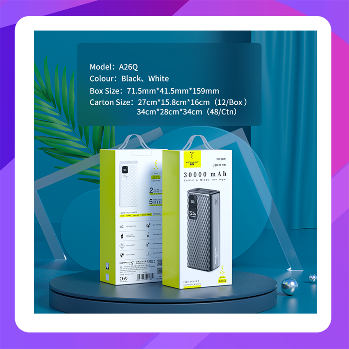 Konfulon A26Q (30000mAh Fast Charging 22.5W Power Bank)