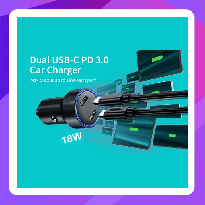 Choetech 36W Dual Type-C Car Charger C0054 (Black)