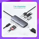 Choetech 7-in-1 USB-C to HDMI Multiport Adapter HUB-M19 (Gray)