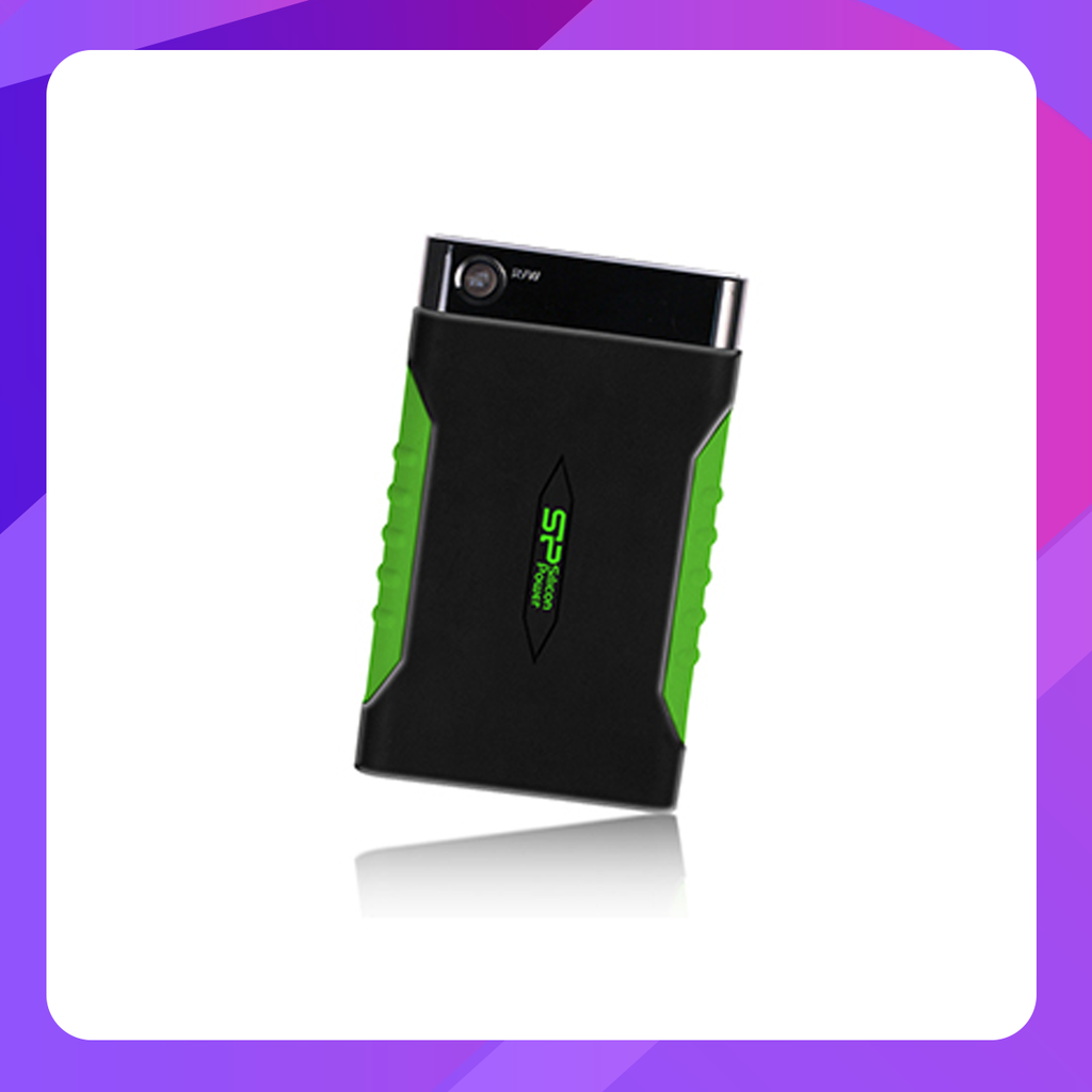 Silicon Power Armor A15 External Hard Drive Black/Green (USB 3.0 / 3.1 Shock & Water Proof)