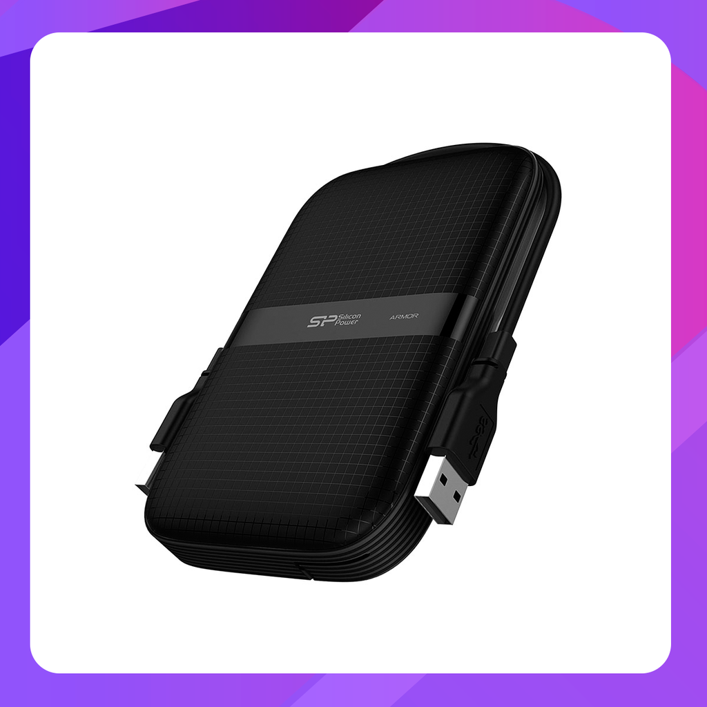 Silicon Power Armor A60 External Hard Drive Black/Black (USB 3.0 / 3.1 Shock & Water Proof)