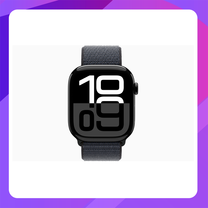 Apple Watch Series 10 (GPS) 46mm - Jet Black Aluminum Case With Ink Sport Loop