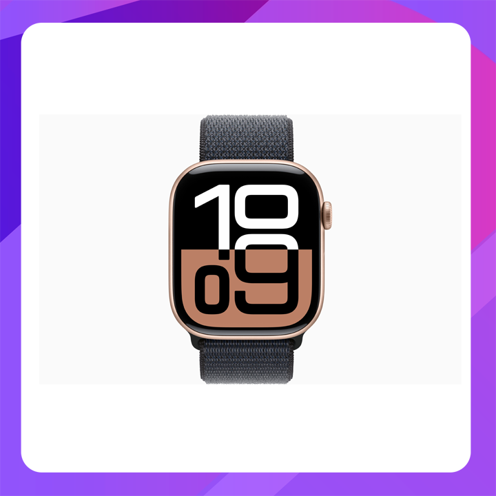 Apple Watch Series 10 (GPS) 46mm - Rose Gold Aluminum Case With Light Blush Sport Band-M/L