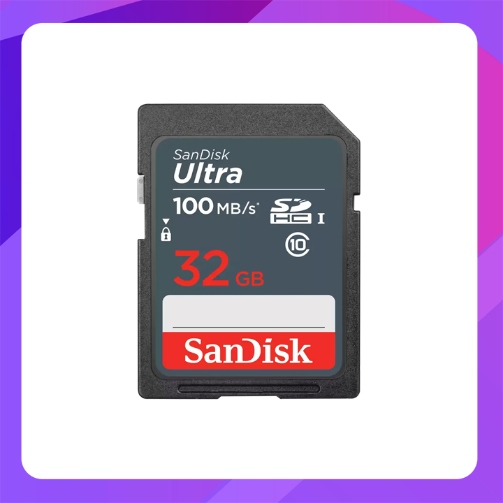 SanDisk Ultra SDHC, SDUNR 32GB, C10, UHS-I, 100MB/s R, 7Y