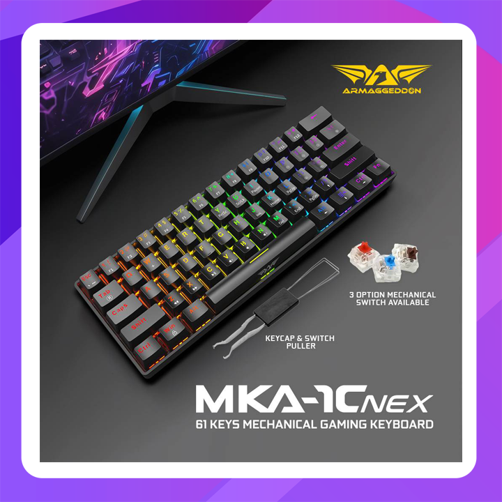 Armaggeddon MKA-1C NEX BLACK (Clicky) Pro Backlit Mech Gaming Keyboards