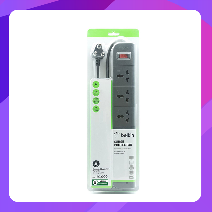 Belkin 6 Sockets Surge Protector Essential Series (2m)