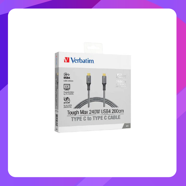 Verbatim Tough Max 240W USB4  Type C to Type C Cable ( 200cm )