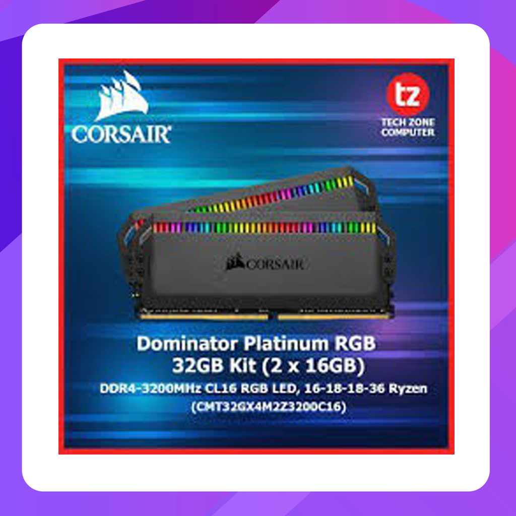 DOMINATOR® PLATINUM RGB 32GB (2 x 16GB) DDR4 DRAM 3200MHz C16 Memory Kit