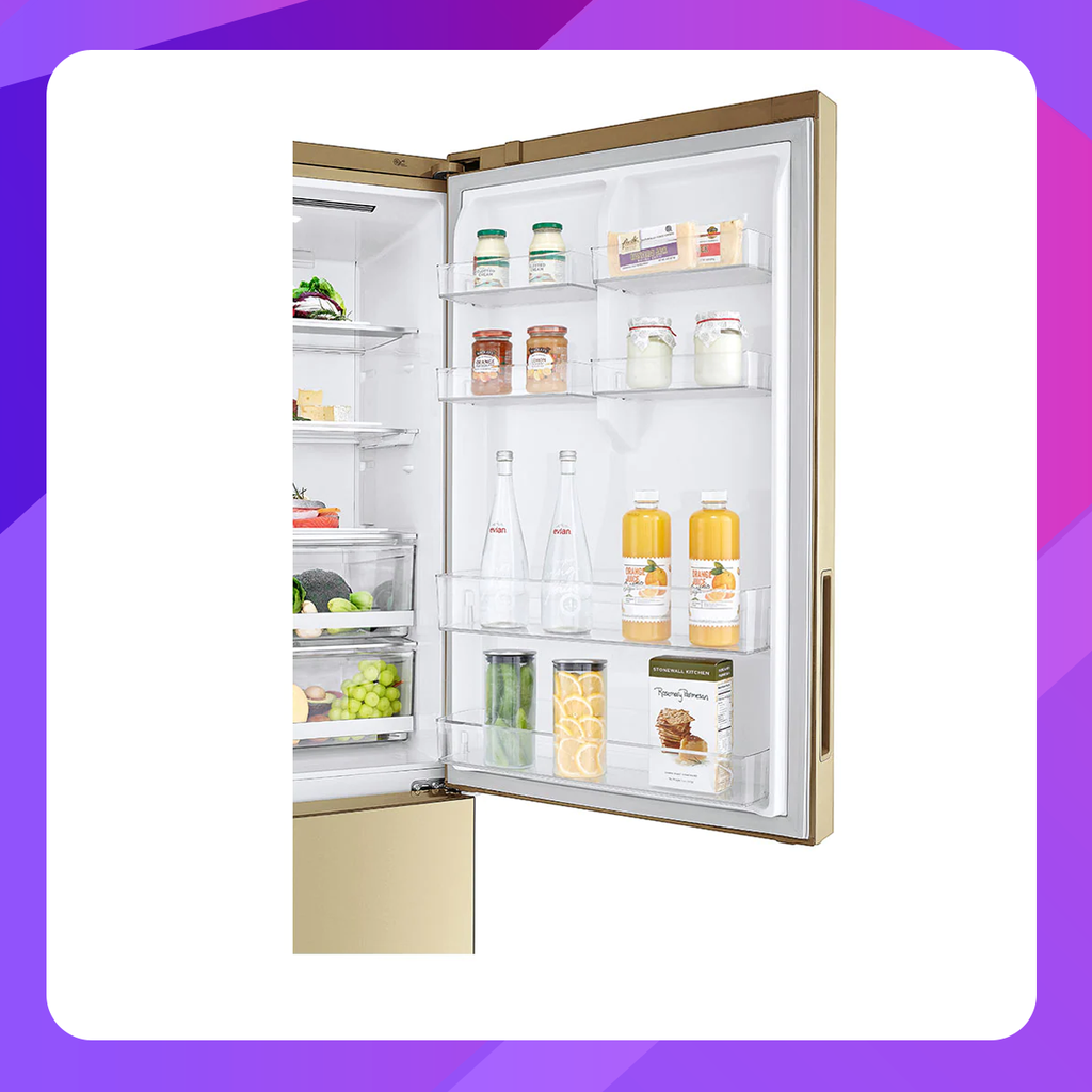 LG 451L Bottom Freezer Refrigerators with Inverter Linear Compressor in Gold