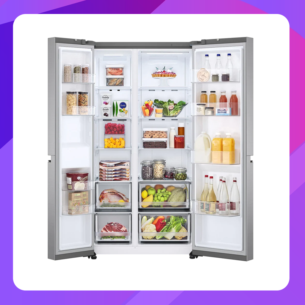 LG Net 655L Side-by-Side Platinum in Silver Finish Fridge