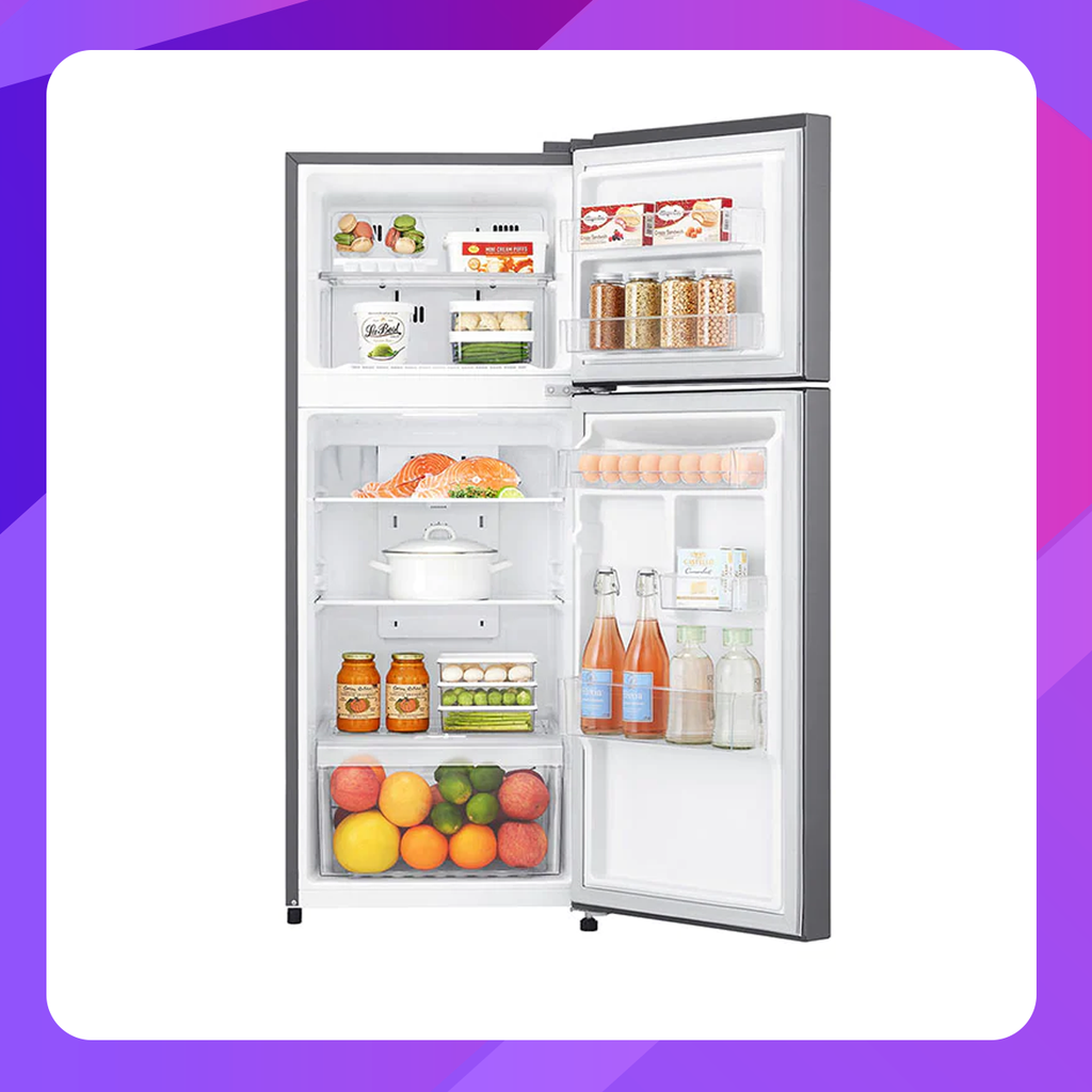 LG Nett 187L Top Freezer with Multi Air Flow & Smart Inverter Compressor, Dark Graphite Steel 