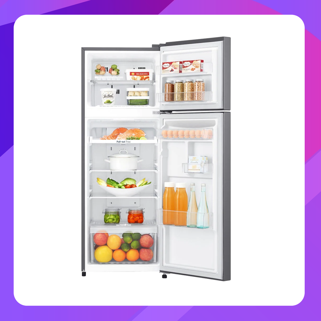 LG Nett 209L Top Freezer with Multi Air Flow & Smart Inverter Compressor, Dark Graphite Steel