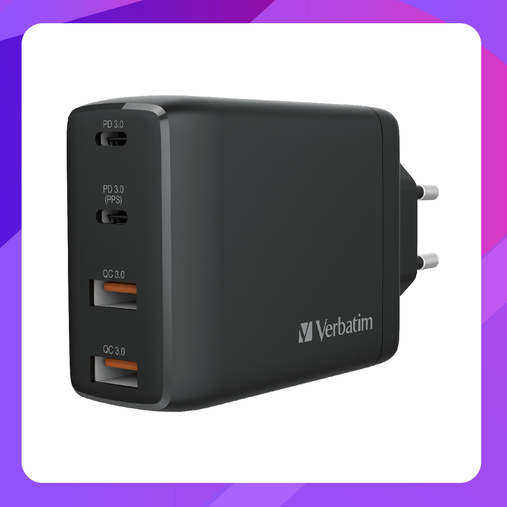 Verbatim 4 Port 100W PD & QC GaN USB Charger