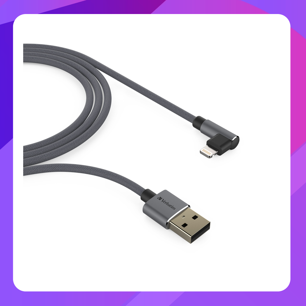 Verbatim L-Shaped Lighting to USB-A Cable