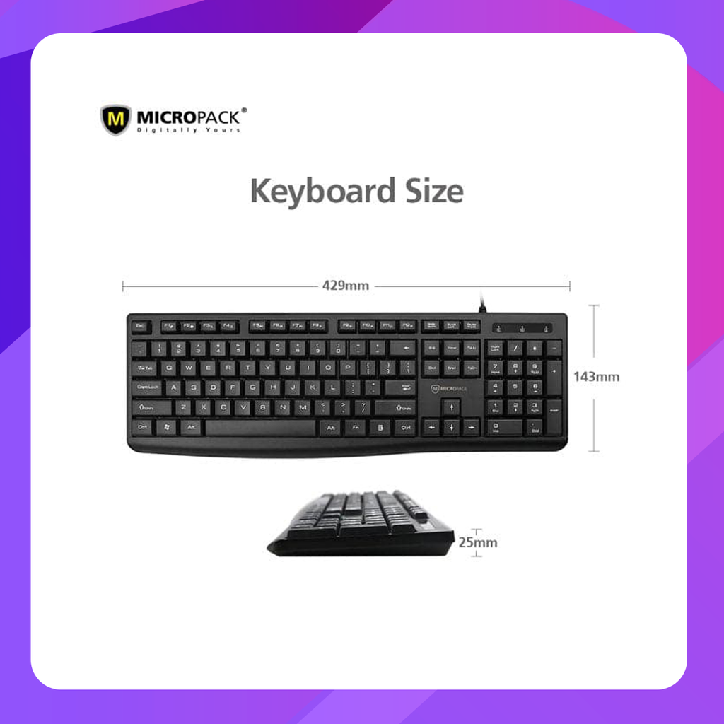 Micropack K206 Chocolate Compact Keyboard Low Cap Black