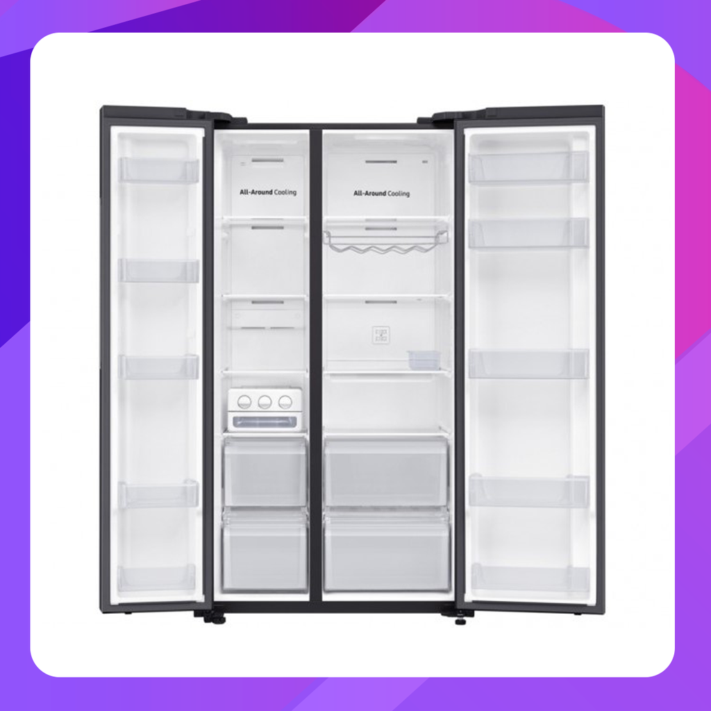 Samsung Side by Side 2-Door, Digital Inverter Refrigerator (655L), Glass Door
