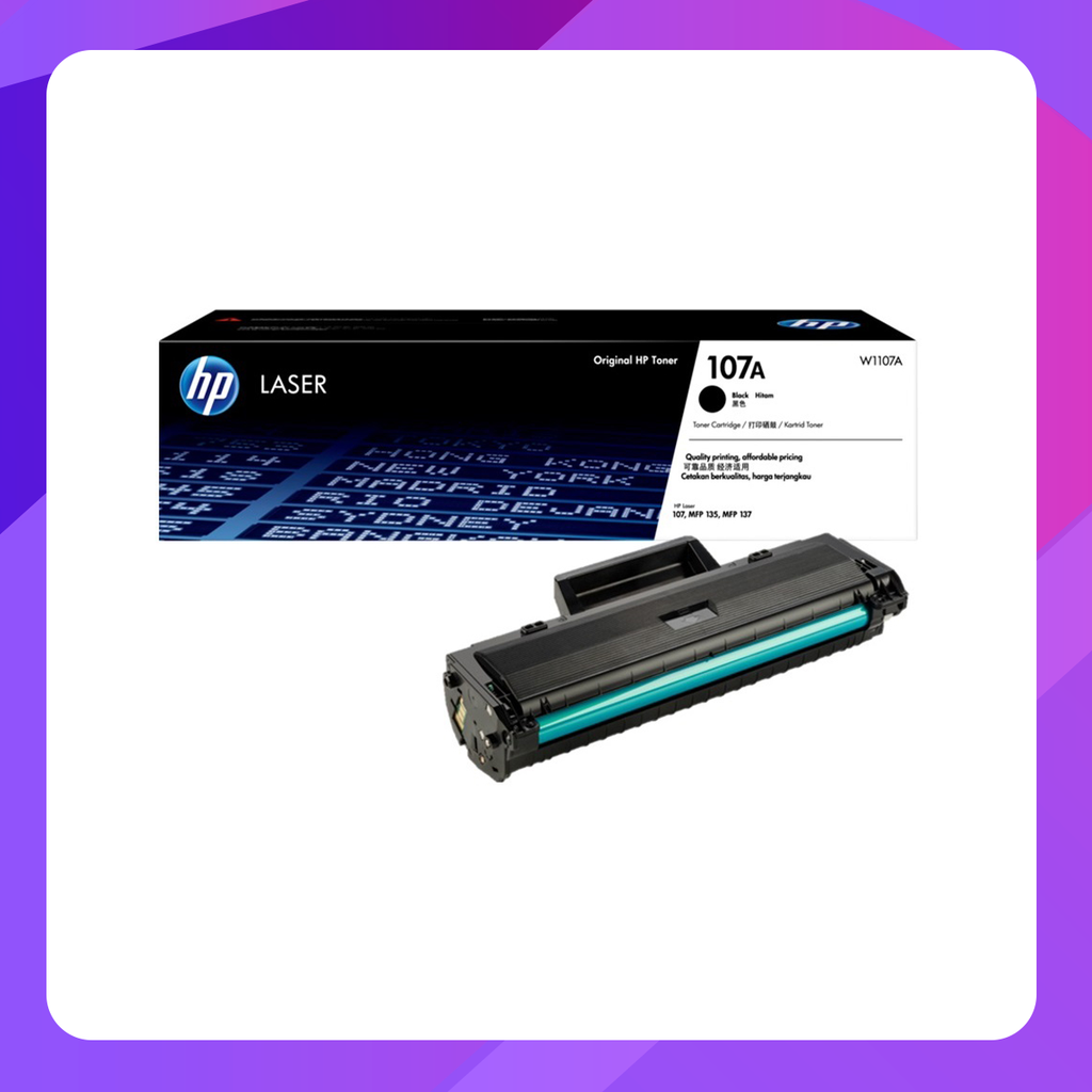 HP 107A Black LaserJet Toner Cartridge (~1,000 pages)