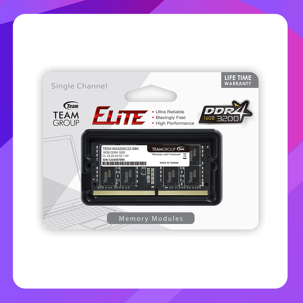 Team ELITE DDR4 3200 - 16GB (Black) Notebook RAM