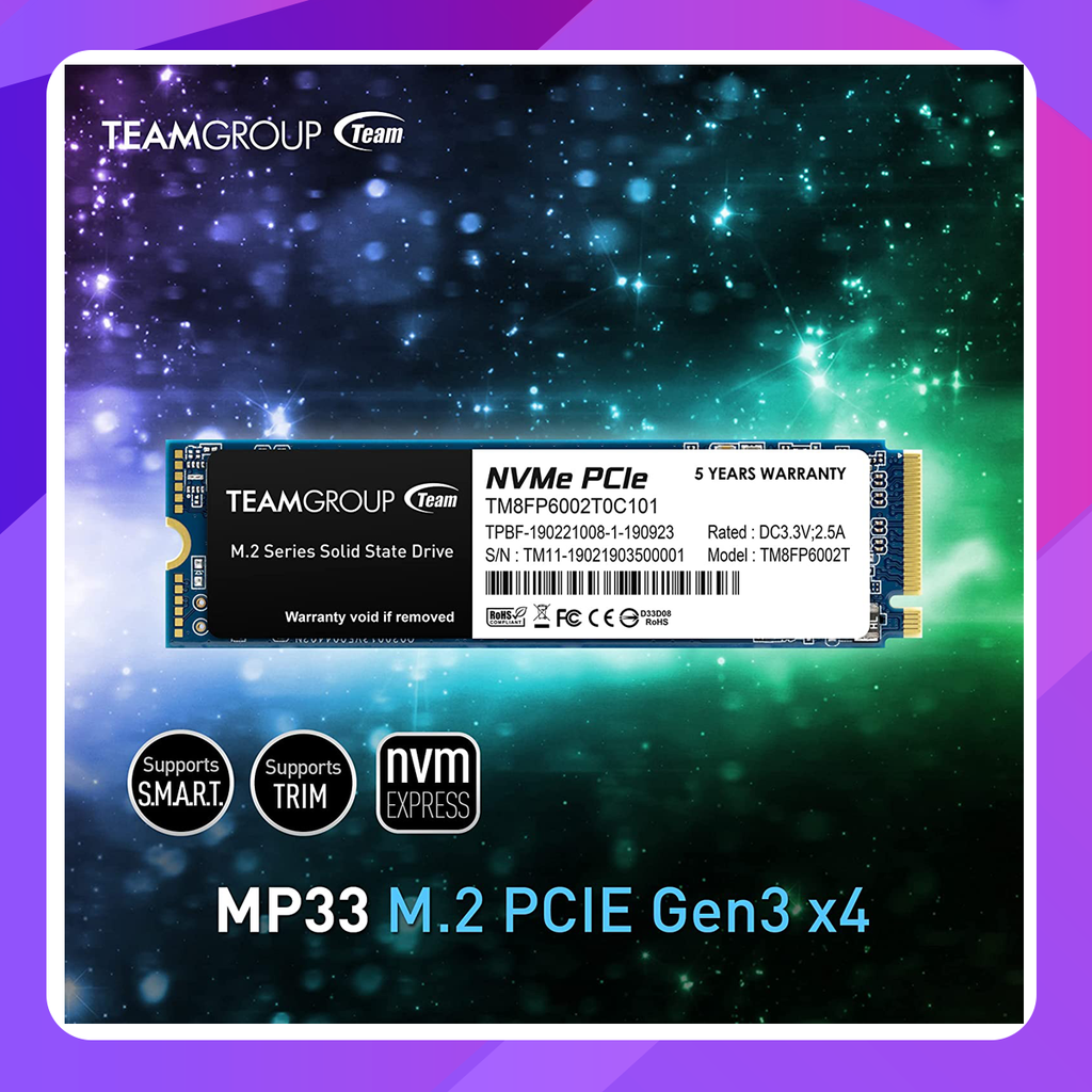 Team MP33 M.2 PCI-e Gen3.0 x4 with NVMe 1.3 -M key 2280