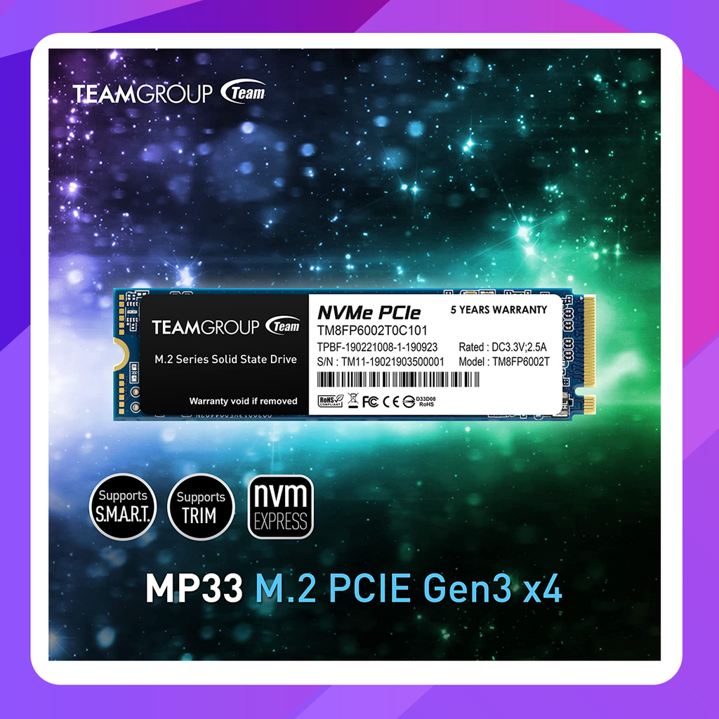 Team MP33 M.2 PCI-e Gen3.0 x4 with NVMe 1.3 -M key 2280