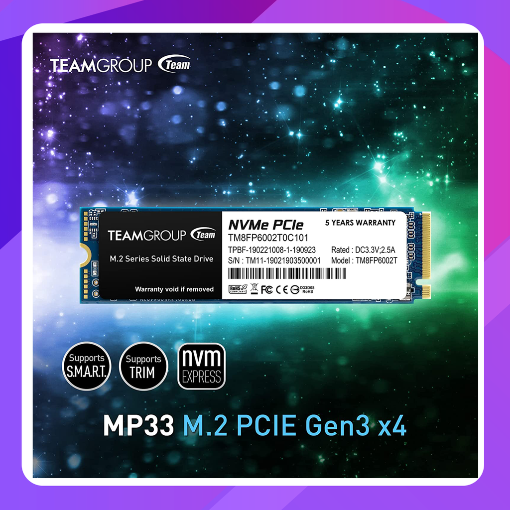 Team MP33 M.2 PCI-e Gen3.0 x4 with NVMe 1.3 -M key 2280