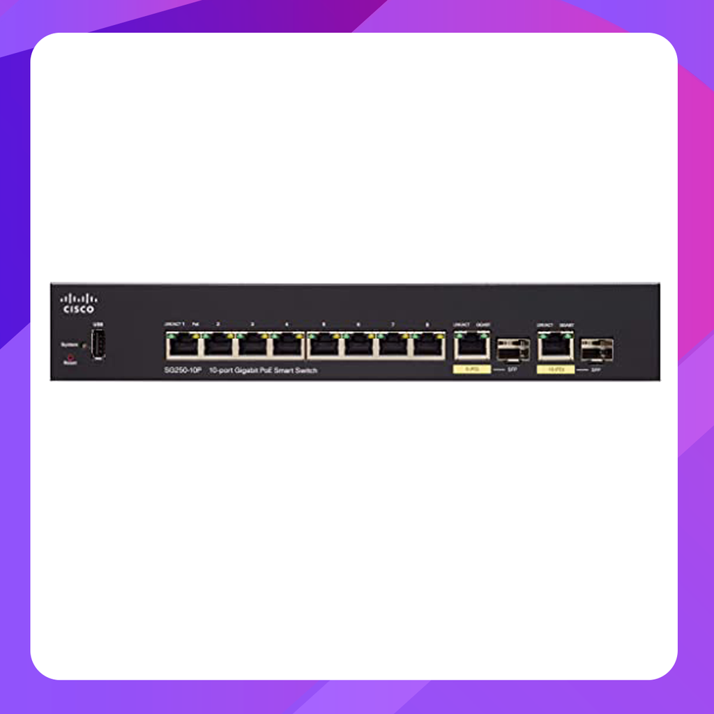 Cisco SG250-10P-K9-EU 10-Port Gigabit PoE Smart Switch