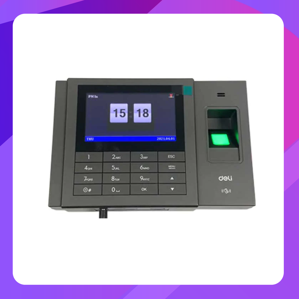 Deli E-3758 Fingerprint Time Attendance Machine