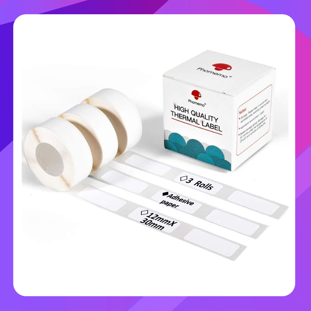 Label Paper (White Die Cut Label AAE12mm*30mm)