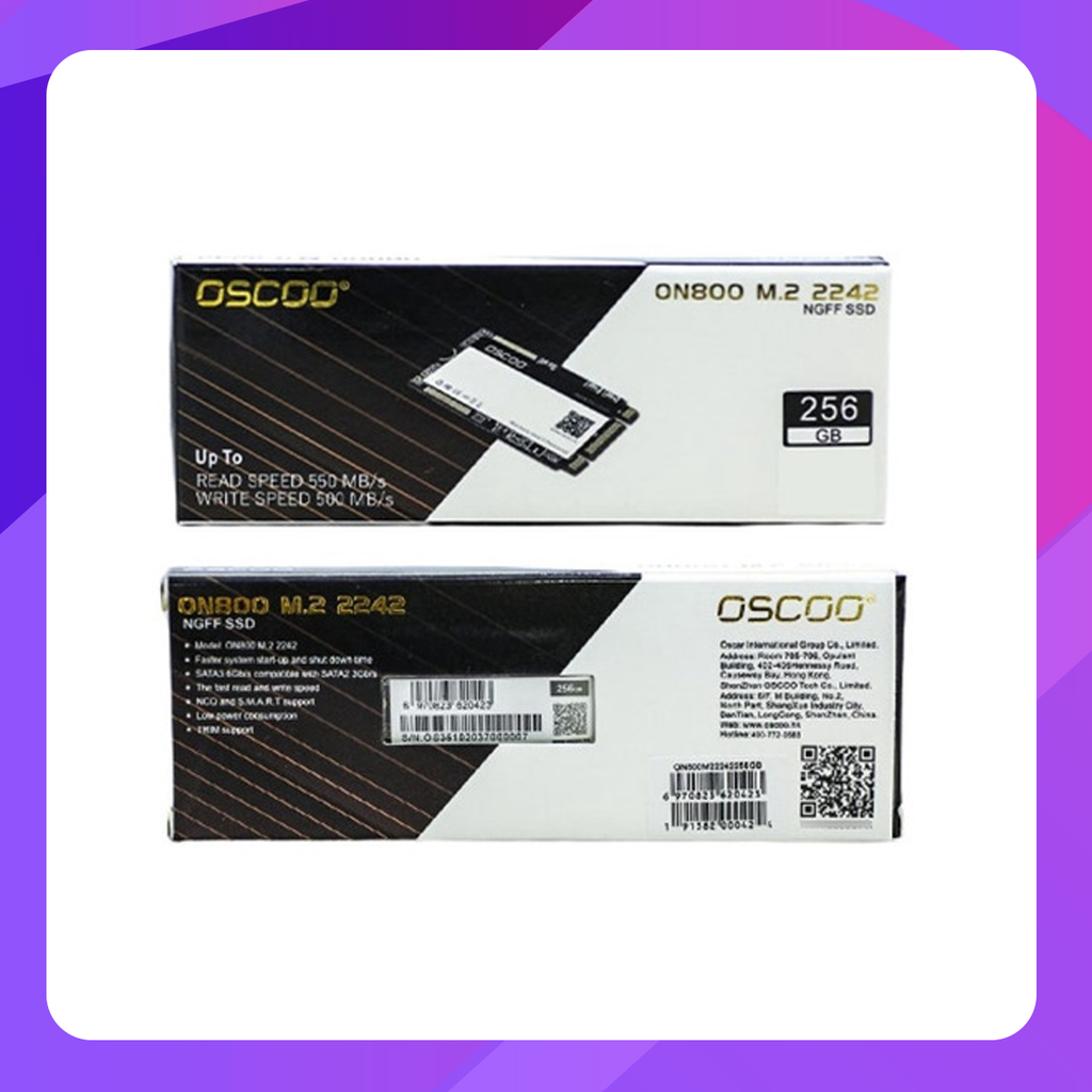 OSCOO ON800 SATA III M.2 NGFF SSD (256GB)