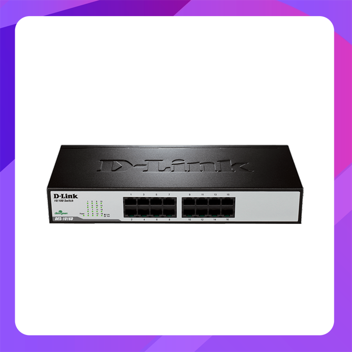 Dlink 16-port 10/100Mbps Unmanaged Switch (Metal, Rackmount)