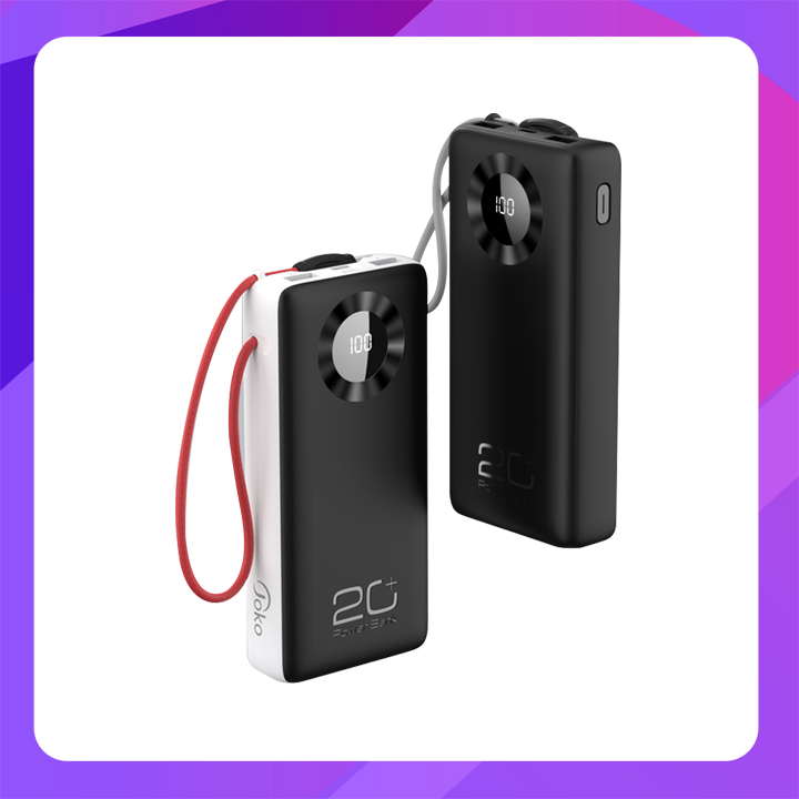 Konfulon J-08 (20000mAh Fast Charging 15W Built-in Cable Power Bank)