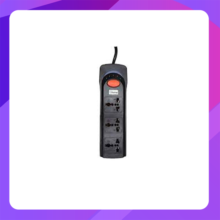 Crome 3 x Surge Protector Universal Sockets 1x ON/OFF Switch(5m)