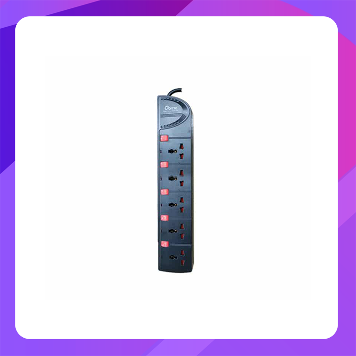 Crome 5 x Surge Protector Universal Sockets 1x On/Off Switch95m)