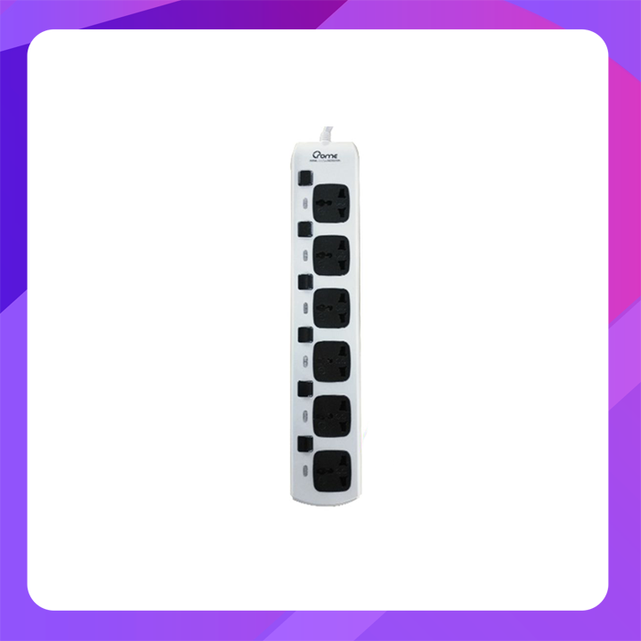 Crome 6 x Surge Protector Universal Sockets Individual Switch(3m)