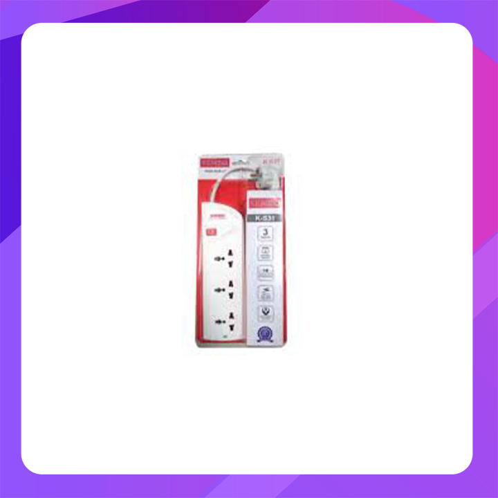 Crome 3 x Surge Protector Universal Sockets 1 x On/ Off Switch (3m)
