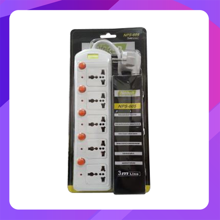 Nippon 5 sockets 5 switch